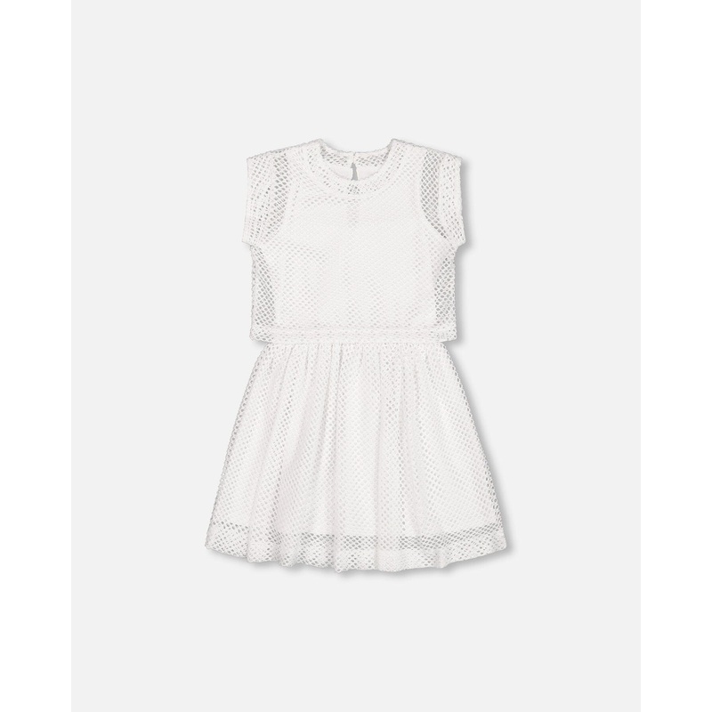 Bi-Material Mesh And Organic Cotton Dress Snow White