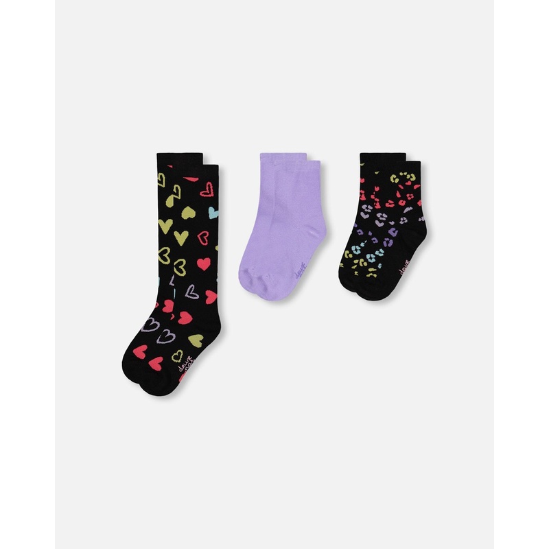 3-Pack Knit Socks Black And Multicolor