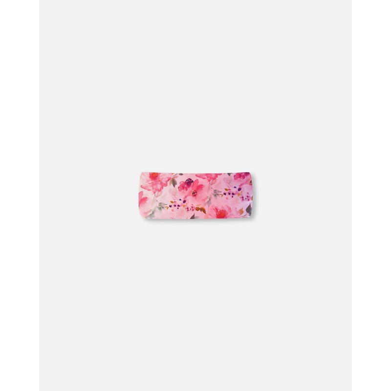 Athletic Headband Gradient Pink Printed Big Flowers