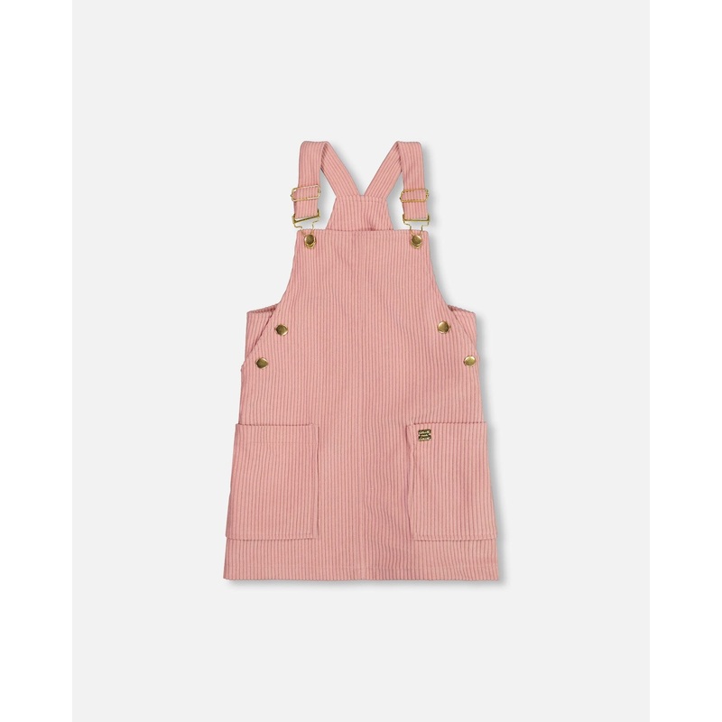 Corduroy Overall Dress Dusty Pink