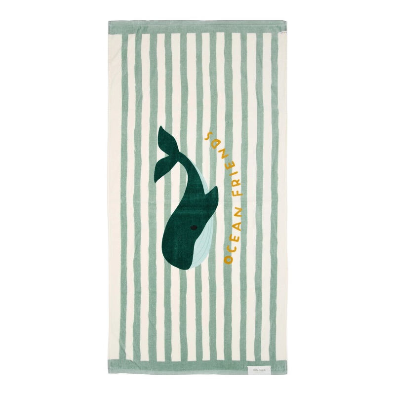 Beach Towel – Seashells and Stripes Surf Blue
