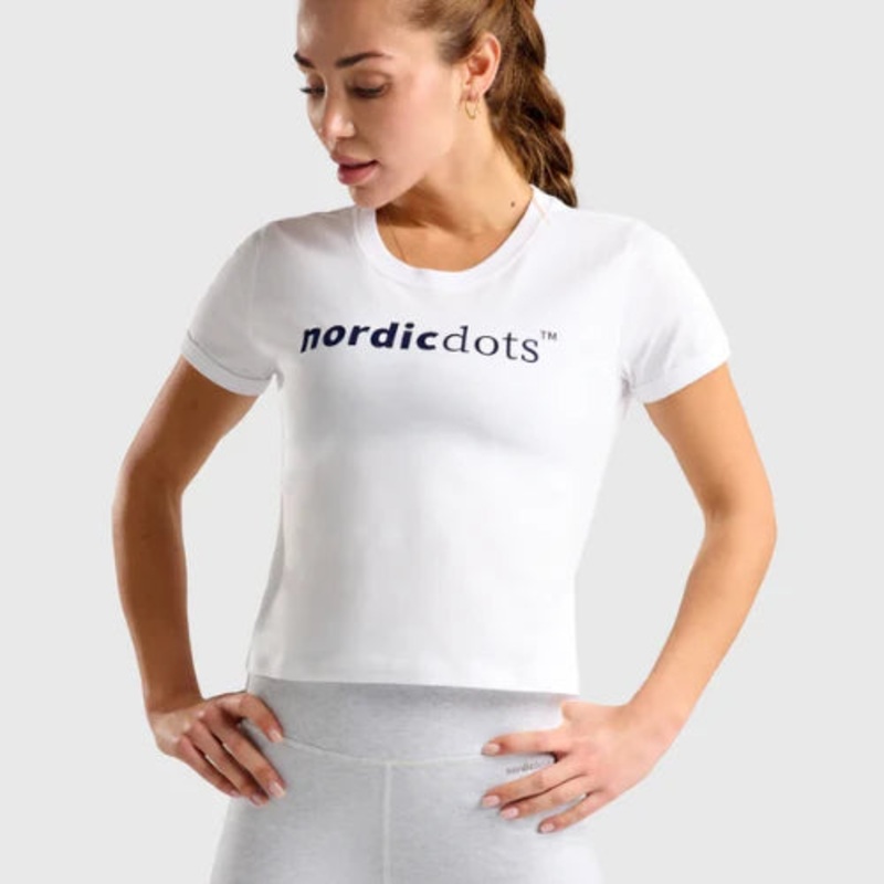 Dots Crop Tee White XS