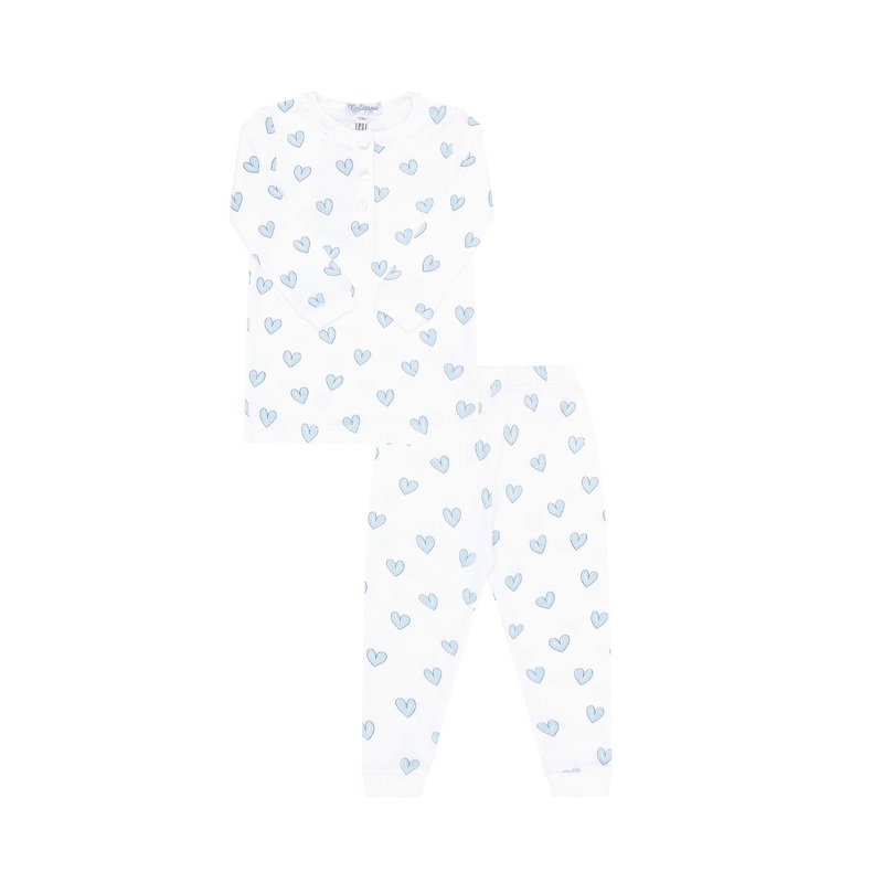 Blue Heart Print Pajama Blue 9 – 12M