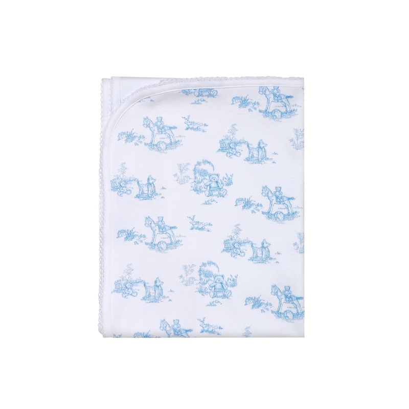 Blue Toile Blanket Blue One Size
