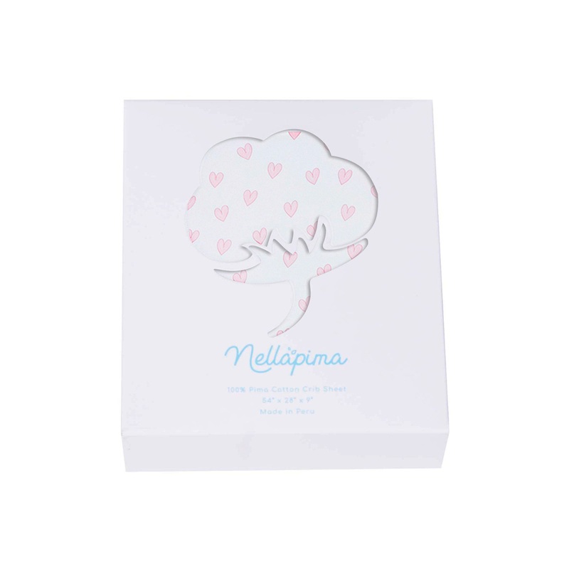 Pink Heart Print Crib Sheets Pink One Size
