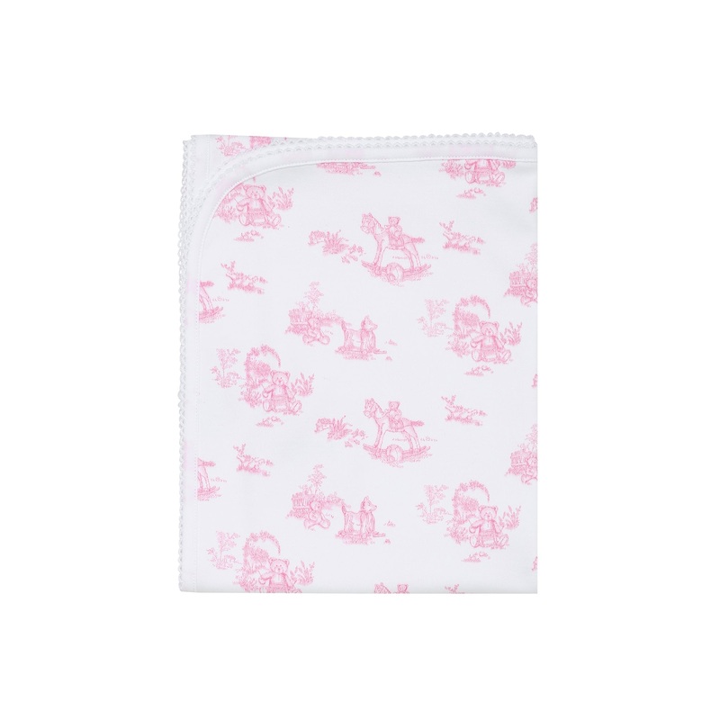 Pink Toile Blanket Pink One Size