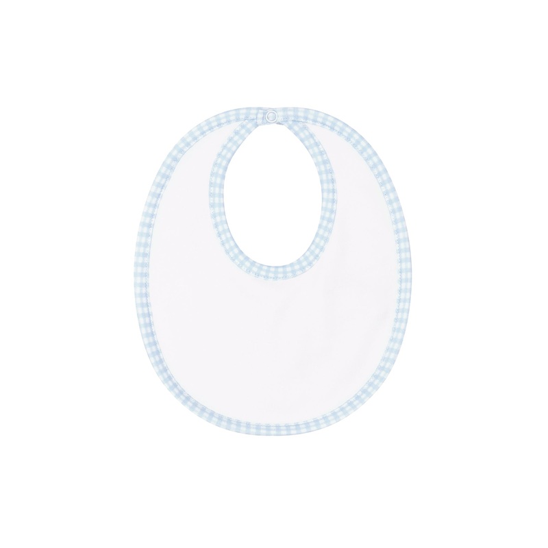 Blue Gingham Bib Blue One Size