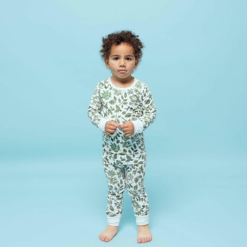 Kids Pajamas – Green Leaves 12-24 Months