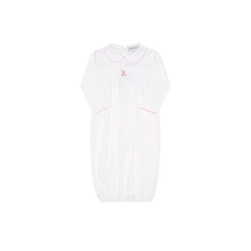 Pink Bear Embroidery Gown Pink 0 – 3M