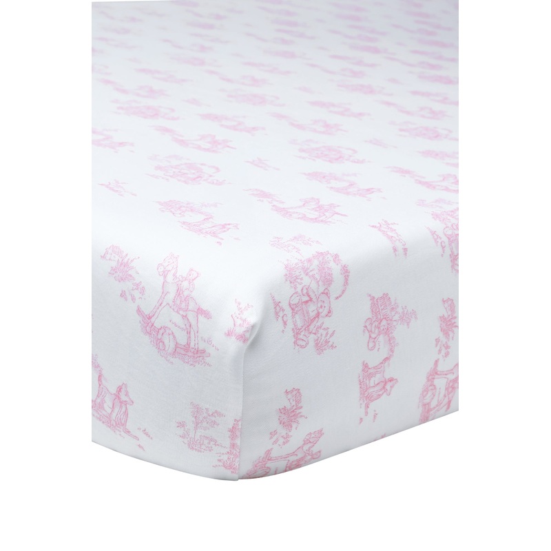 Pink Toile Baby Crib Sheets Pink One Size