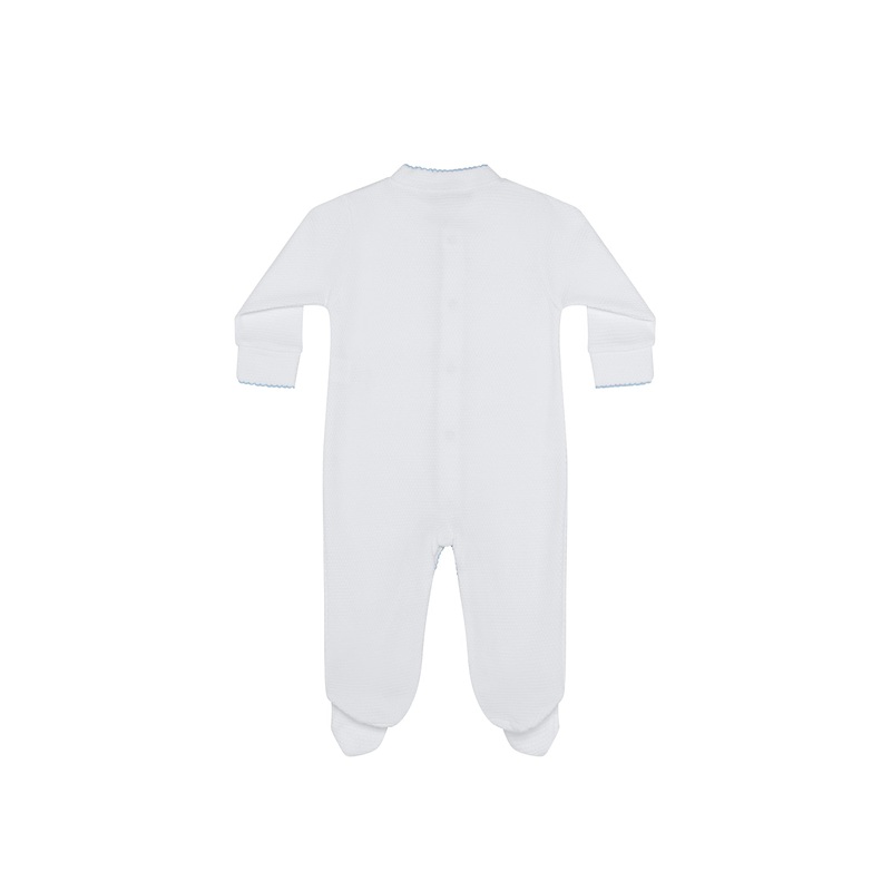 White Bubble Baby Footie Blue PT 0 – 3M