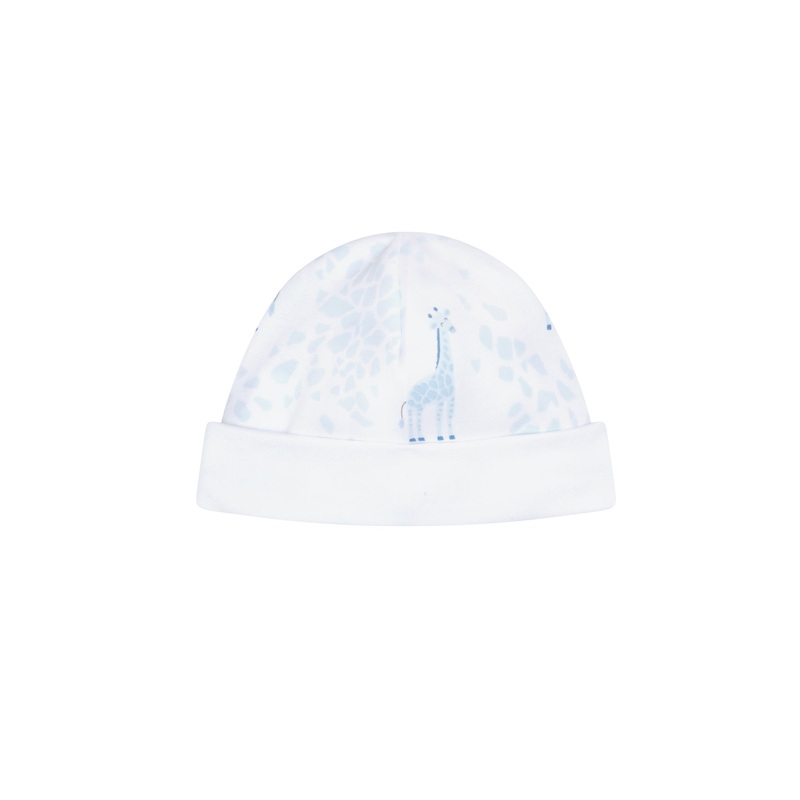 Blue Giraffe Print Hat Blue One Size