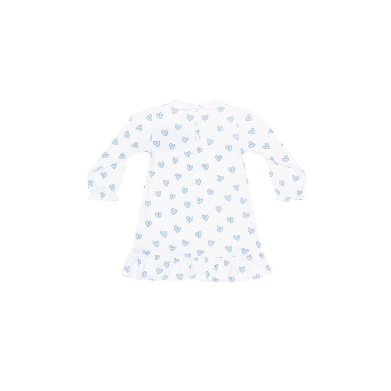 Blue Heart Print Long Sleeve Playtime Blue Size 2