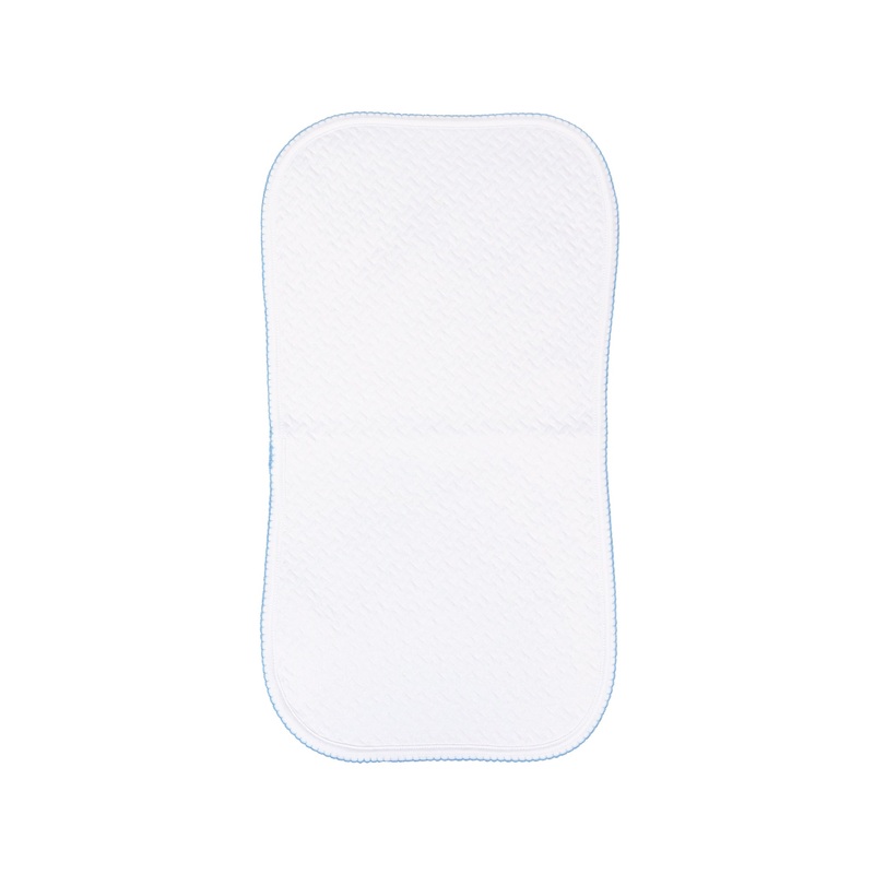 Basket Weave Baby Burp Cloth Blue PT One Size