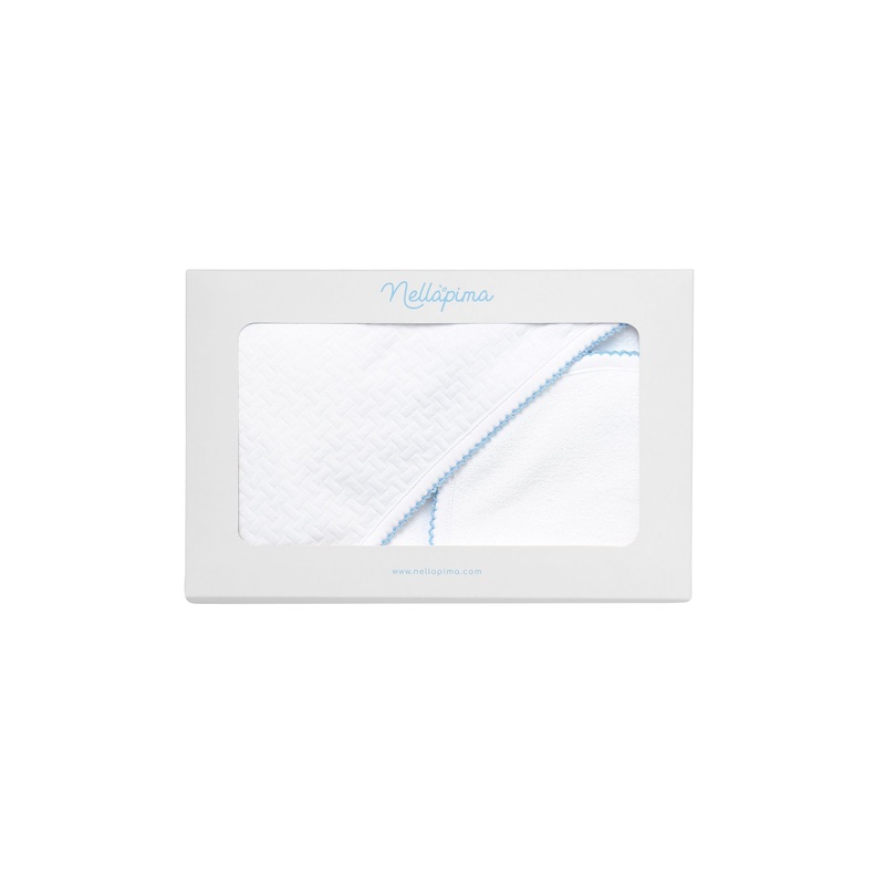 Basket Weave Hooded Baby Towel Blue PT One Size