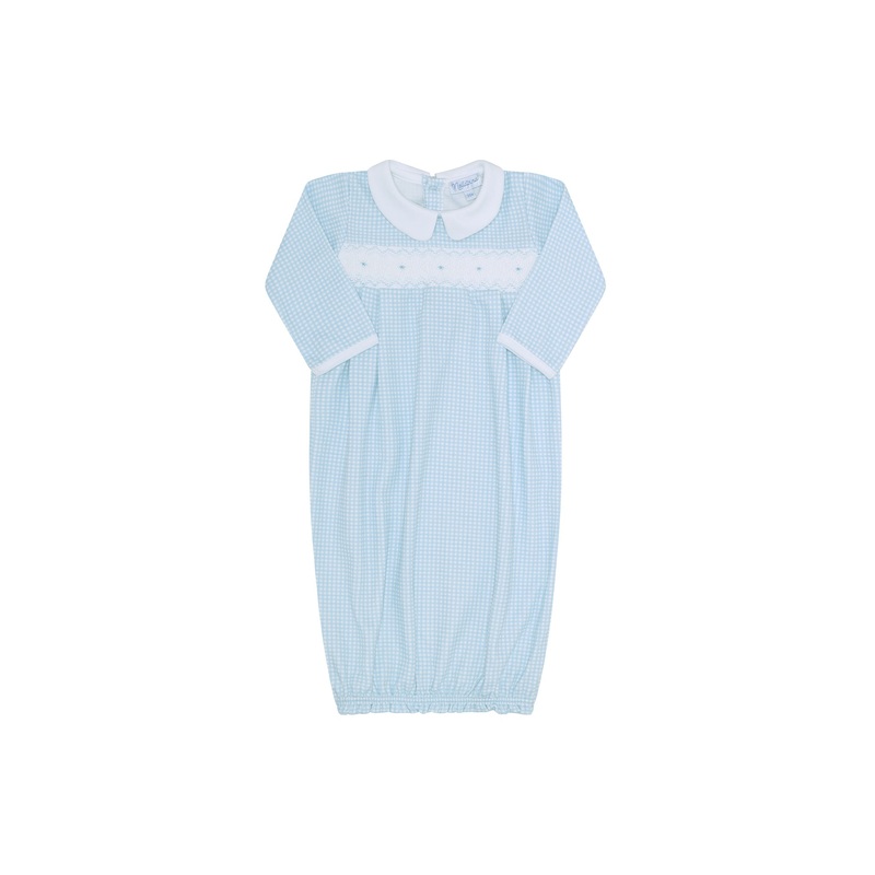 Blue Gingham Baby Gown Blue 0 – 3M