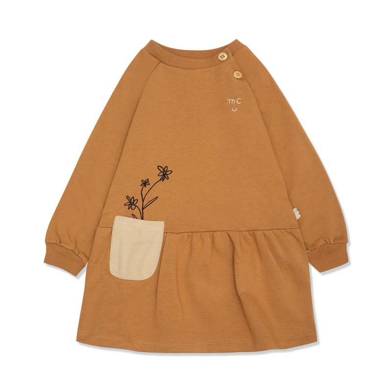 Flower Bloom Pocket Kid Dress Mud/Multi 02Y