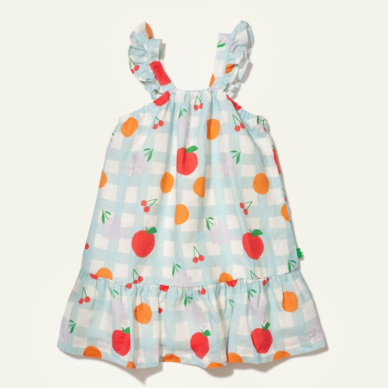 Linen Picnic Kid Ruffle Dress 02Y Natural