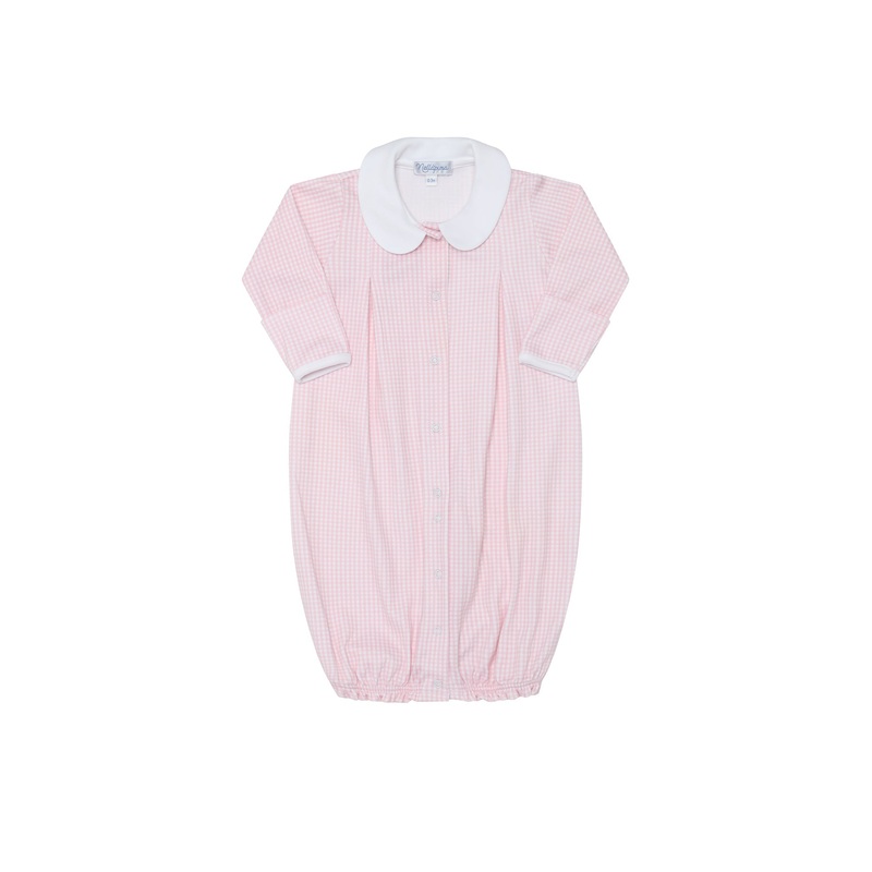Pink Gingham Converter Gown Pink New Born