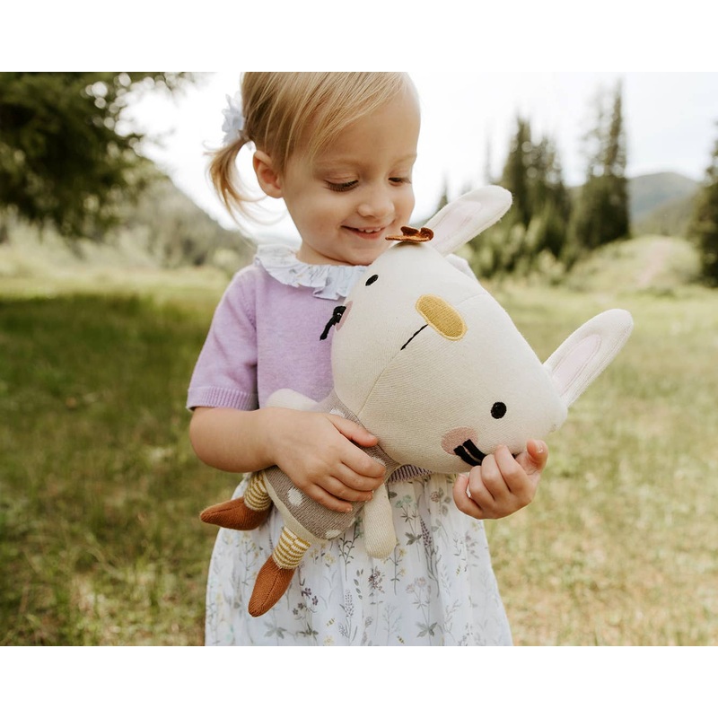 Viverano Organics – Sam Bunny Organic Cotton Stuffed Animal Baby Kid Toy Natural One Size