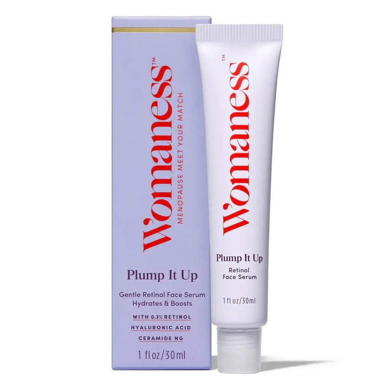 Womaness – Plump It Up – Gentle Retinol Face Serum with Rollerball: 1 oz