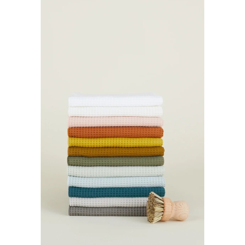 Essential Waffle Dish Towel – Set of 2 Ivory/White