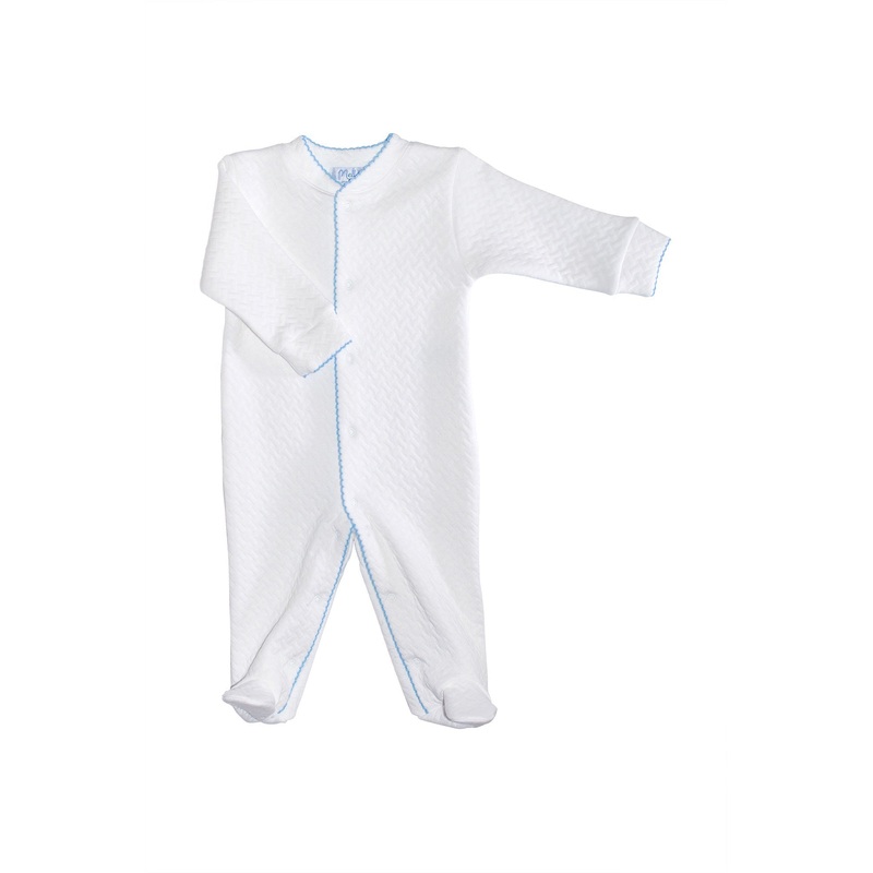 Basket Weave Baby Footie Blue PT 0 – 3M