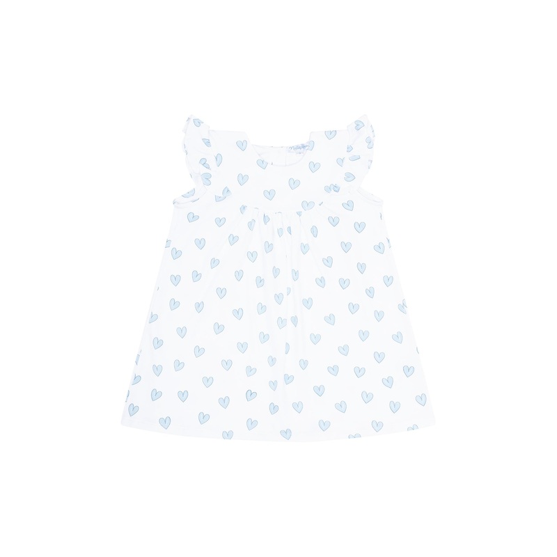 Blue Heart Print Scoop Neck Dress Blue 12 – 18M