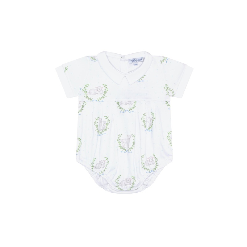 Blue Lamb Print Bubble Blue 0 – 3M