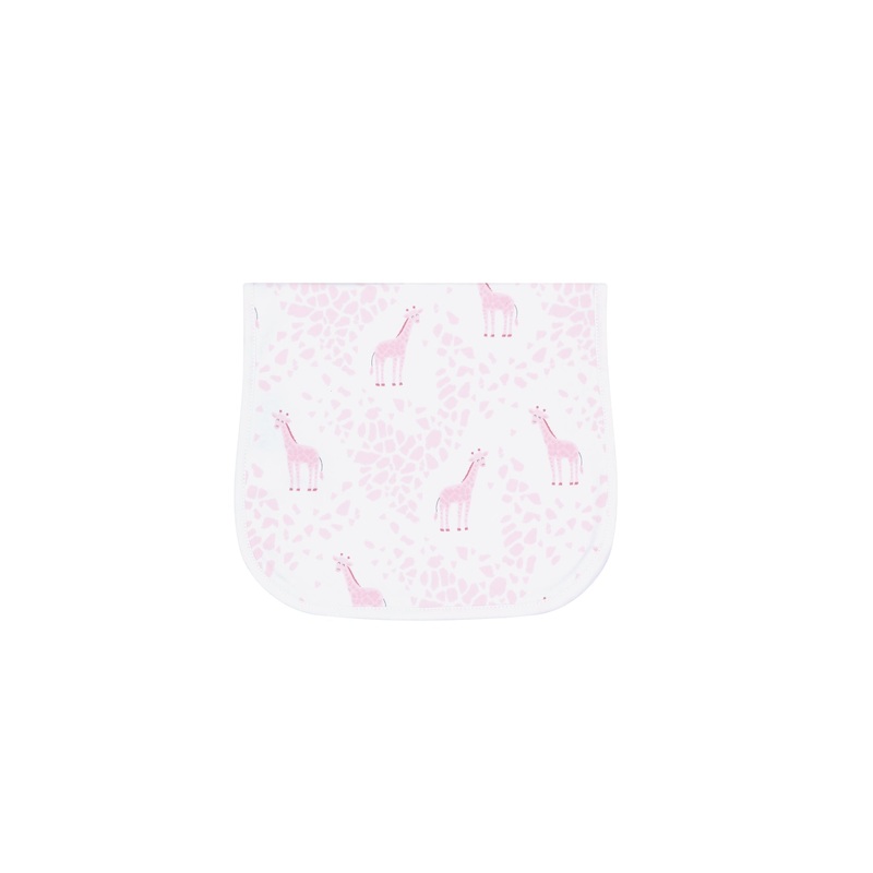Pink Giraffe Print Burp Cloth Pink One Size