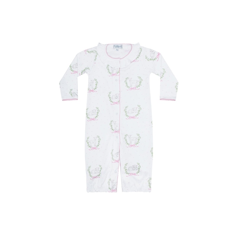 Pink Lamb Print Converter Gown Pink New Born