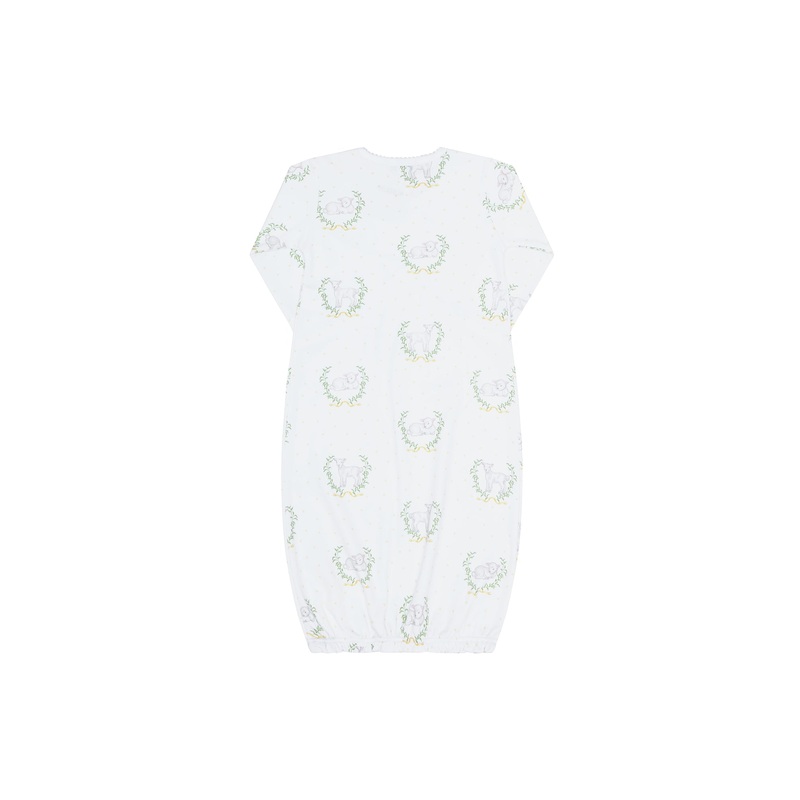 Yellow Lamb Print Gown Yellow 0 – 3M