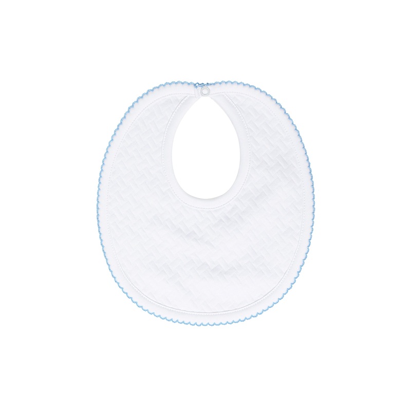 Basket Weave Baby Bib Blue PT One Size