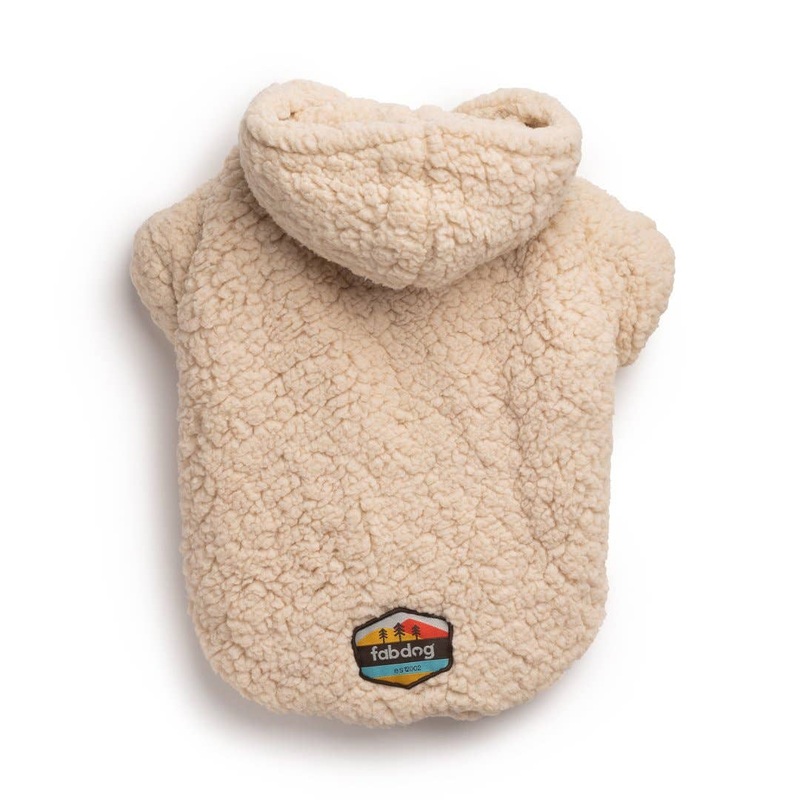 fabdog – Cream Sherpa Dog Hoodie: 10″