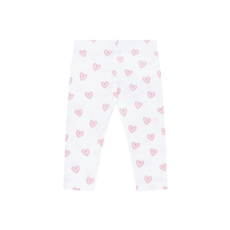 Pink Heart Print Pima Leggings Pink 9 – 12M