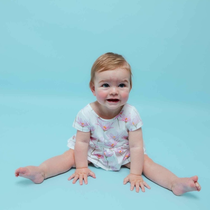 Pink Petals Layered Dress with Bloomers 0-3 M