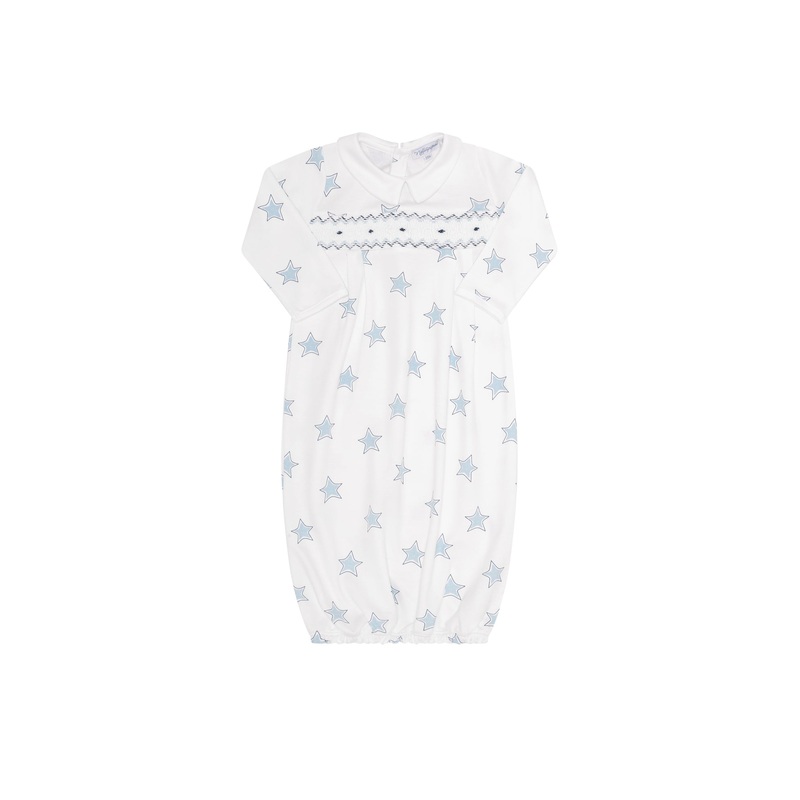 Blue Stars Print Gown Blue 0 – 3M