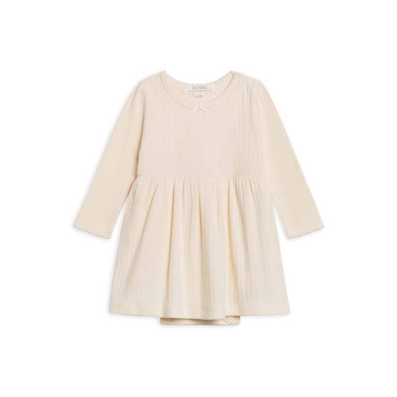 Colored Organics – Willa Pointelle Bodysuit Dress 3-6m