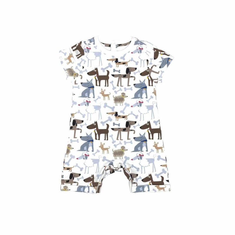 Organic Snap Romper in Dogs Newborn