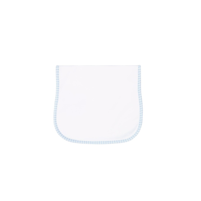Blue Gingham Burp Cloth Blue One Size