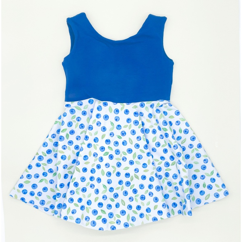 Blueberry Twirl Dress (Royal Blue Bodice) 6-12 Months Classic Tank