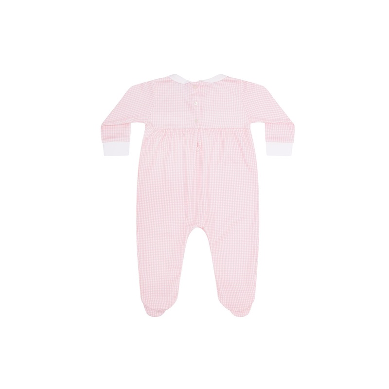 Pink Gingham Smocked Footie Pink 0 – 3M