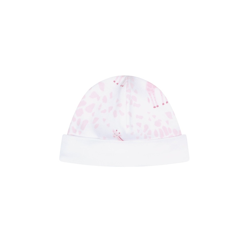 Pink Giraffe Print Hat Pink One Size