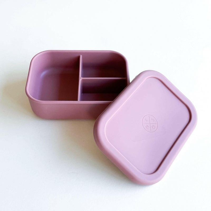 Silicone Bento Lunch & Snack Box for kids & adults Desert Rose