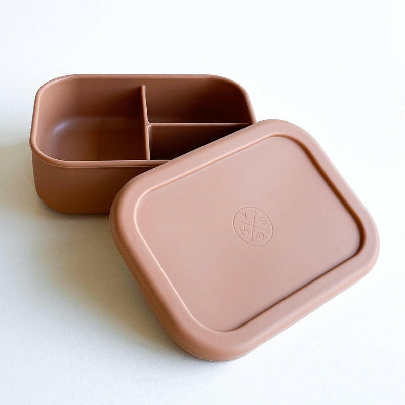 Silicone Bento Lunch & Snack Box for kids & adults Terracotta
