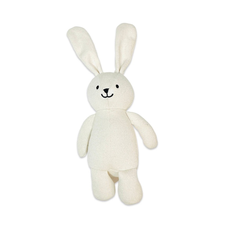 Viverano Organics – Jojo Lil Bunny Knit Stuffed Animal Soft Baby Toy (Organic) Natural One Size