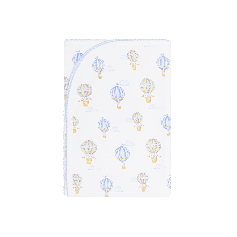 Blue Balloons Print Blanket Blue One Size