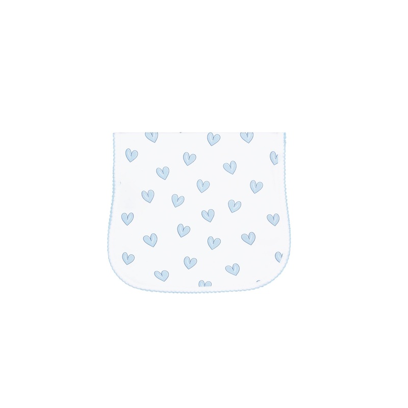 Blue Heart Print Burp Cloth Blue One Size