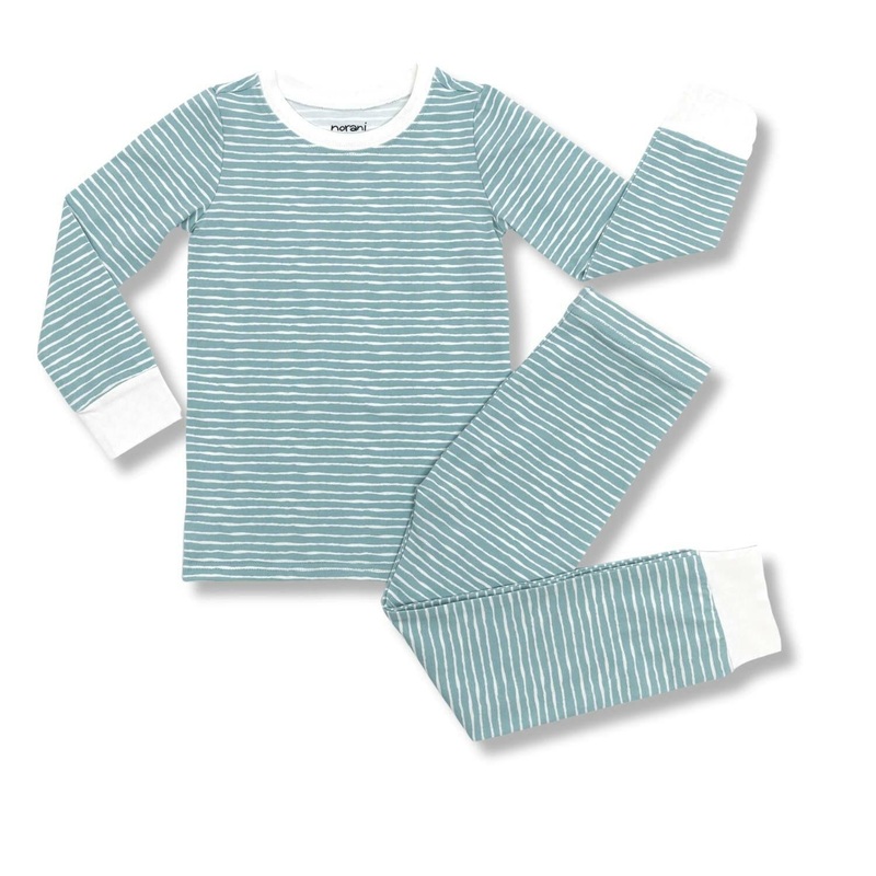 Kids Pajamas – Green Stripes 12-18 Months