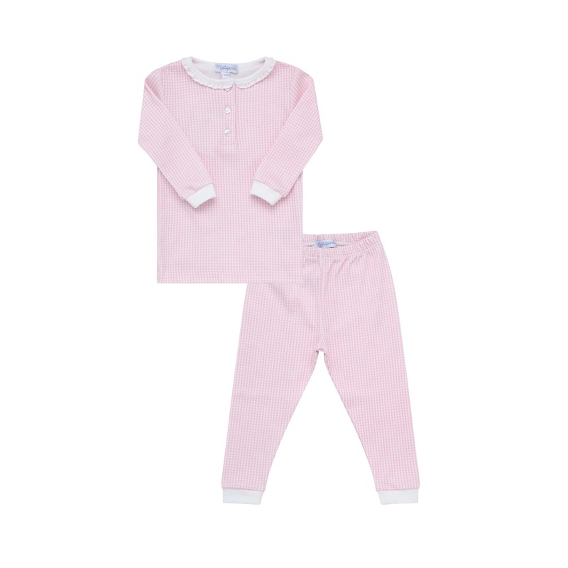 Pink Gingham Baby Pajamas Pink 9 – 12M